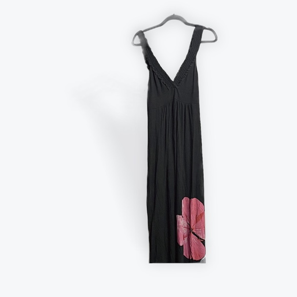 Black Hibiscus Sun Dress - Picture 4 of 5